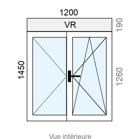 Fenêtre PVC OB 2 vantaux L1200 x H1260