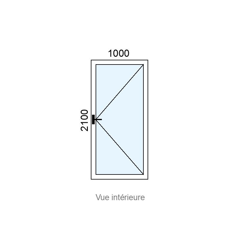 small-Porte-fenêtre Alu 1 vantail L1000 x H2100