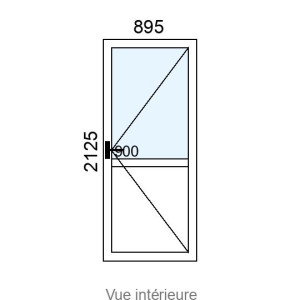 Porte d'entrée PVC 1 vantail L895 x H2125