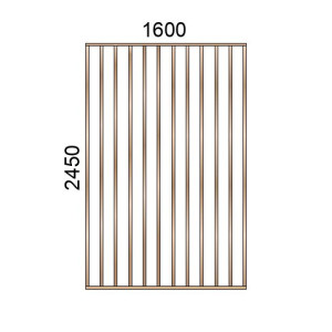 Claustra bois lames verticales ondulées L1600xH2450