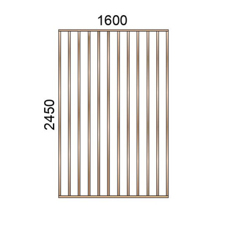 Claustra bois lames verticales ondulées L1600xH2450