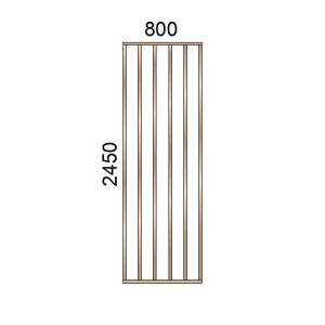 Claustra bois lames verticales ondulées L800xH2450