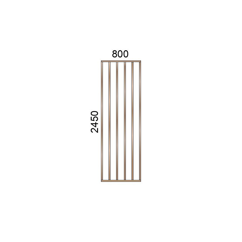 small-Claustra bois lames verticales ondulées L800xH2450