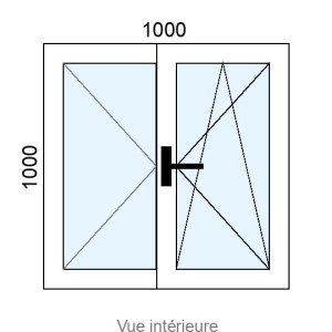 Fenêtre Alu OB 2 vantaux L1000 x H1000