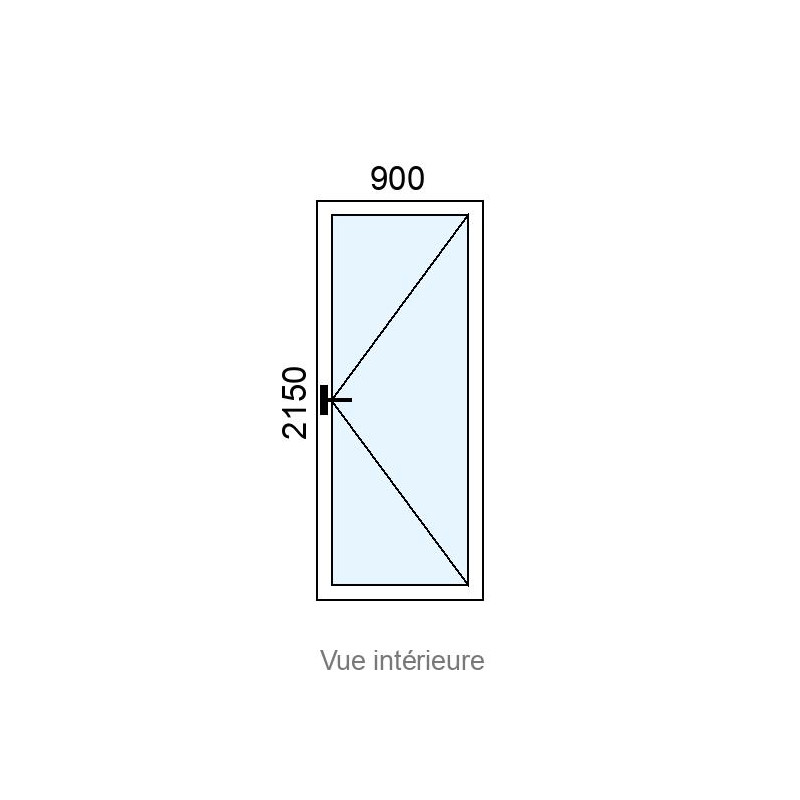 small-Porte-fenêtre Alu 1 vantail L900 x H2150