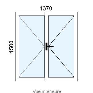 Fenêtre PVC 2 vantaux L1370 x H1500