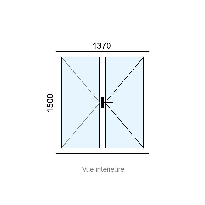 small-Fenêtre PVC 2 vantaux L1370 x H1500