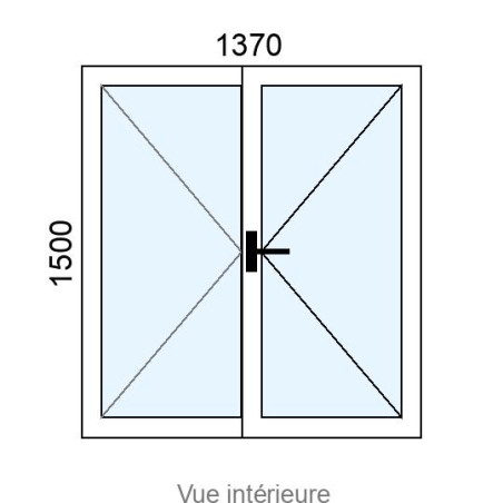 Fenêtre PVC 2 vantaux L1370 x H1500