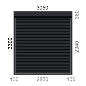 Porte de garage enroulable A77 motorisée à commande radio L3050 x H3300