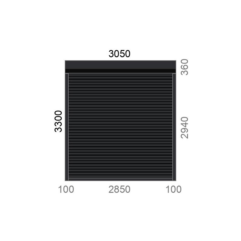 small-Porte de garage enroulable A77 motorisée à commande radio L3050 x H3300