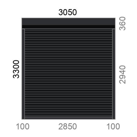 Porte de garage enroulable A77 motorisée à commande radio L3050 x H3300