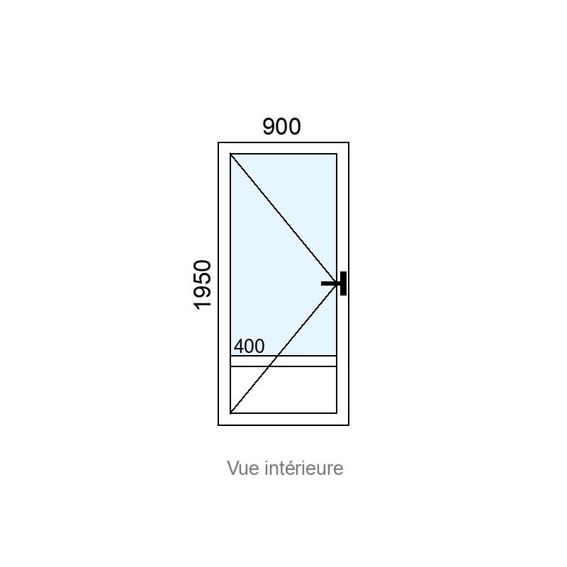 small-Porte-fenêtre Alu 1 vantail L900 x H1950