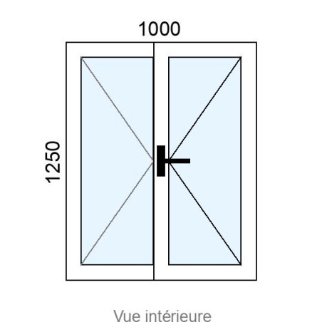 Fenêtre Alu 2 vantaux L1000 x H1250