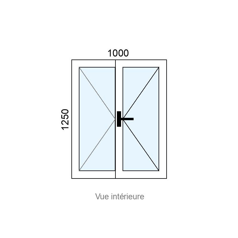 small-Fenêtre Alu 2 vantaux L1000 x H1250