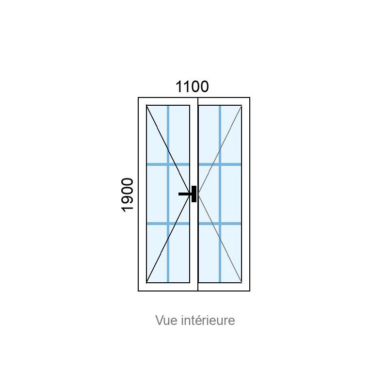 small-Fenêtre PVC 2 vantaux L1100 x H1900