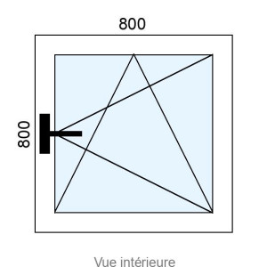 Fenêtre Alu OB 1 vantail L800 x H800