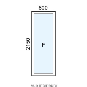 Châssis Alu Fixe L800 x H2150