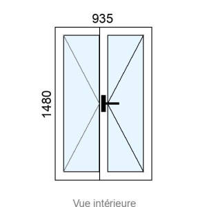 Fenêtre PVC 2 vantaux L935 x H1480