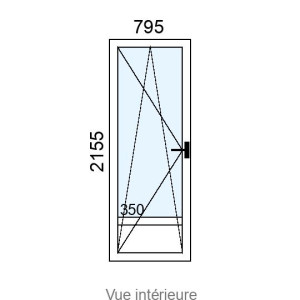 Porte-fenêtre PVC 1 vantail L795 x H2155