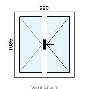 Fenêtre Hybride 2 vantaux L990 x H1085