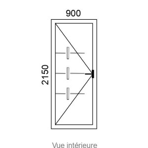 Porte d'entrée 1 vantail Hybride Alu/PVC NIRA VI ( avec vitrage et inserts alunox  ) L900 x H2150