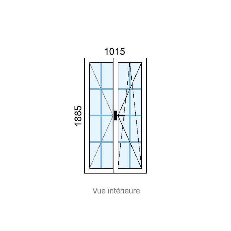 small-Fenêtre PVC OB 2 vantaux L1015 x H1885