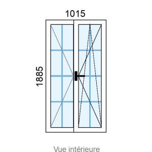 Fenêtre PVC OB 2 vantaux L1015 x H1885