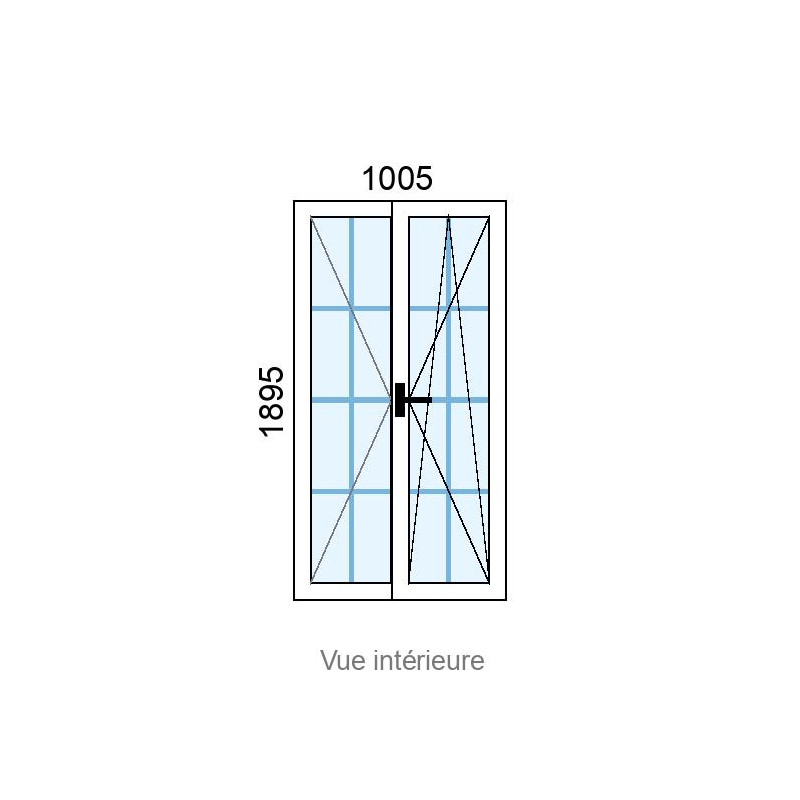 small-Fenêtre PVC OB 2 vantaux L1005 x H1895