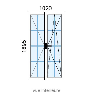 Fenêtre PVC OB 2 vantaux L1020 x H1895