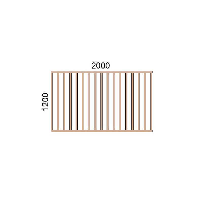 small-Claustra bois lames verticales L2000xH1200