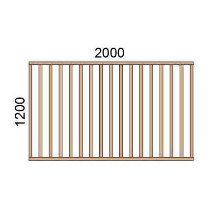 Claustra bois lames verticales L2000xH1200