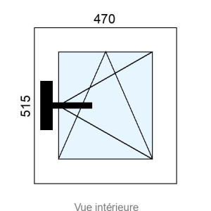 Fenêtre PVC OB 1 vantail L470 x H515