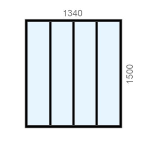 Verrière sur mesure atelier L1340 x H1500