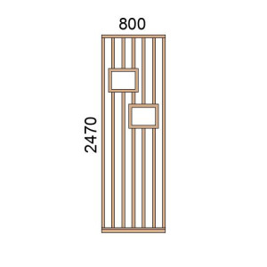 Claustra bois avec niches L800xH2470