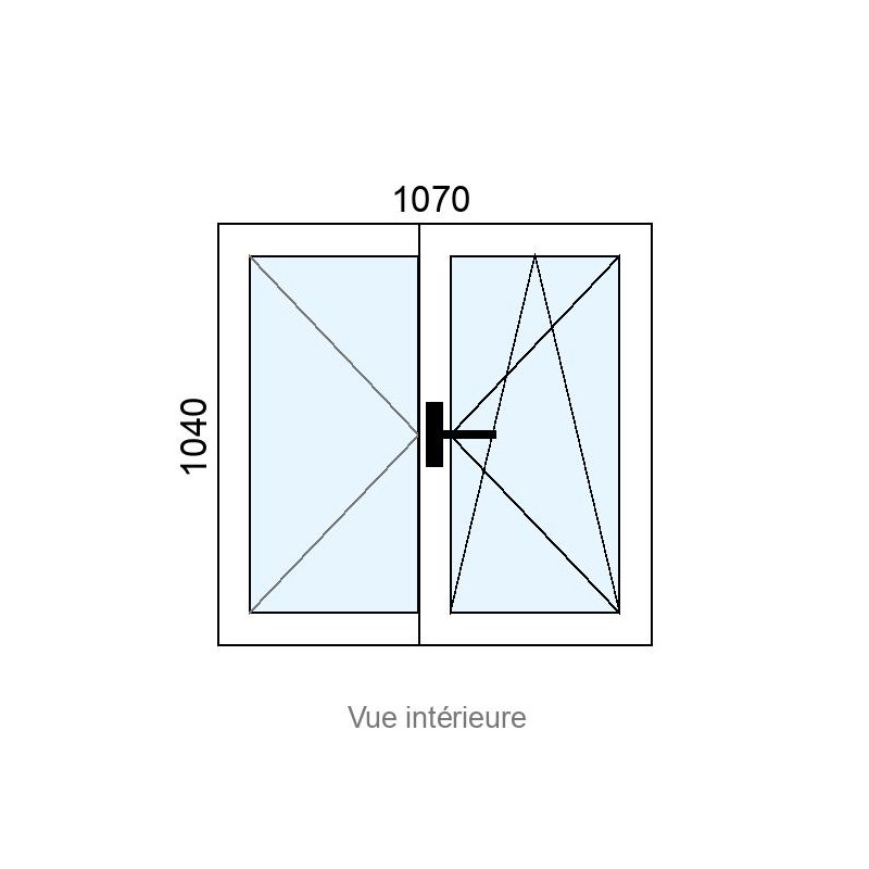 small-Fenêtre PVC OB 2 vantaux L1070 x H1040