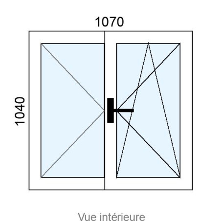 Fenêtre PVC OB 2 vantaux L1070 x H1040