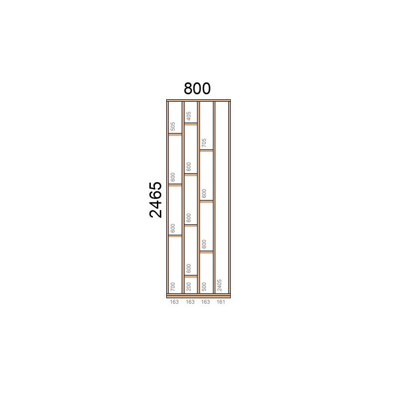 small-Claustra bois Modèle Intime L800xH2465