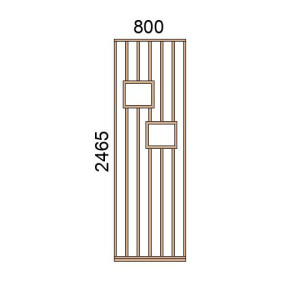 Claustra bois avec niches L800xH2465