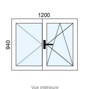 Fenêtre PVC OB 2 vantaux L1200 x H940