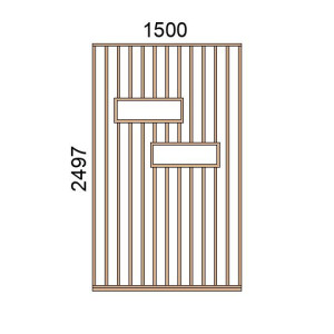 Claustra bois avec niches L1500xH2497