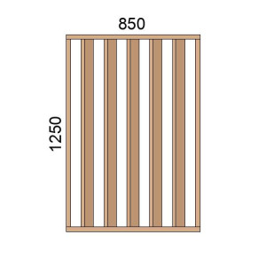 Claustra bois lames verticales inclinées L850xH1250