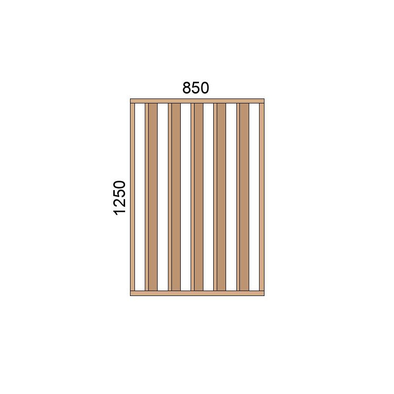 small-Claustra bois lames verticales inclinées L850xH1250