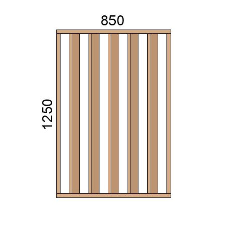 Claustra bois lames verticales inclinées L850xH1250