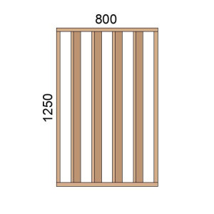 Claustra bois lames verticales inclinées L800xH1250