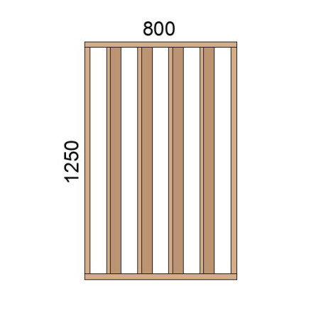 Claustra bois lames verticales inclinées L800xH1250