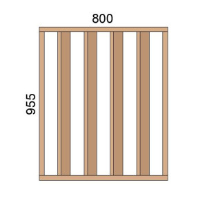 Claustra bois lames verticales inclinées L800xH955