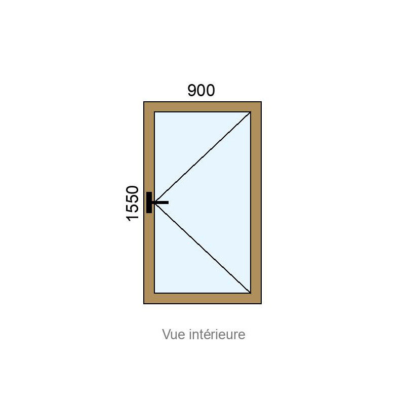 small-Fenêtre PVC plaxé 1 vantail L900 x H1550