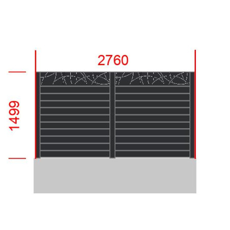 Elément de clôture L2760  x  H1499