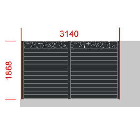 Elément de clôture L3140  x  H1868
