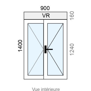 Fenêtre Alu 2 vantaux L900 x H1400